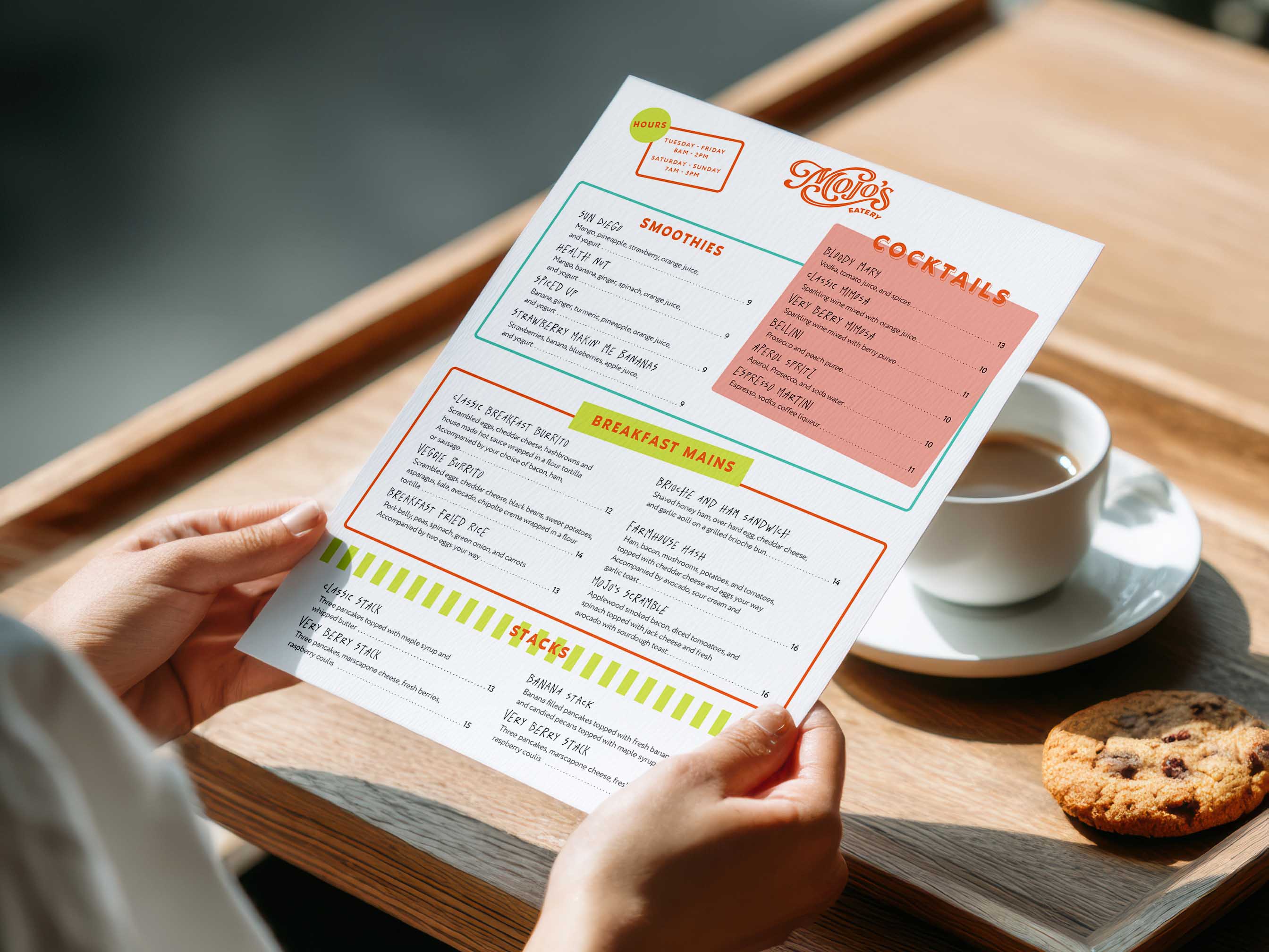 Mojo's Menu Design